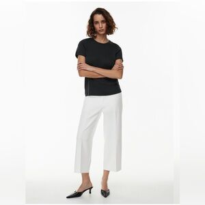 Aritzia Babaton Agency Cropped Cream Pants
